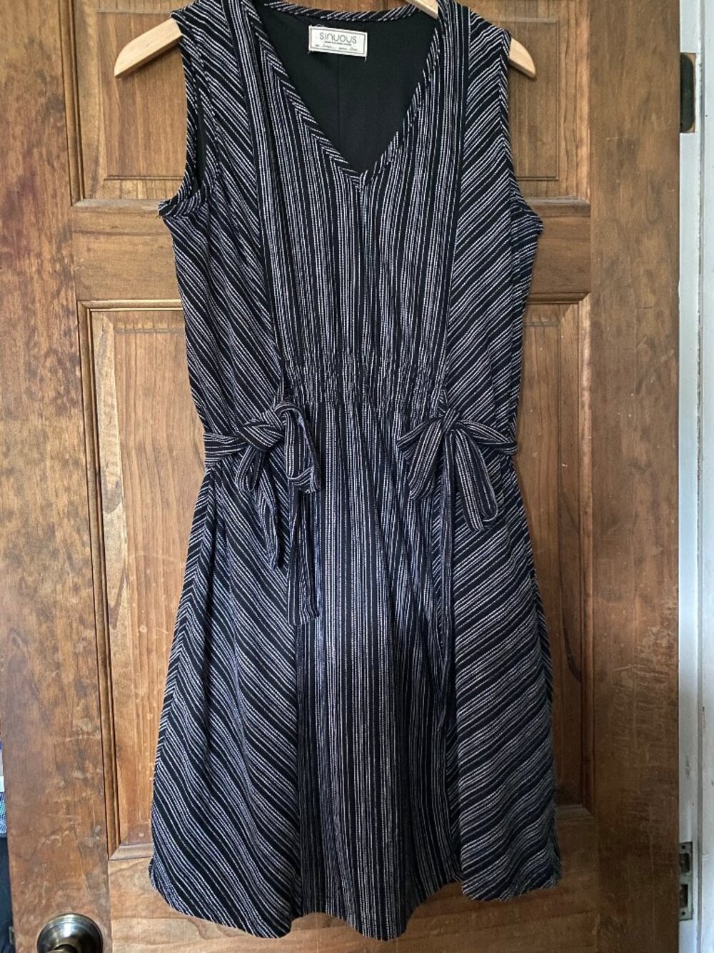 Sinuous black and white stripe dress